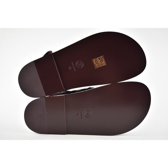 Chanel 21C Burgundy Red Caviar Gold CC Logo Mule Slide Flat Teva Dad Sandal 36 - Picture 12 of 12